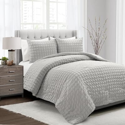 Lush Decor Crinkle Textured Dobby Comforter Set