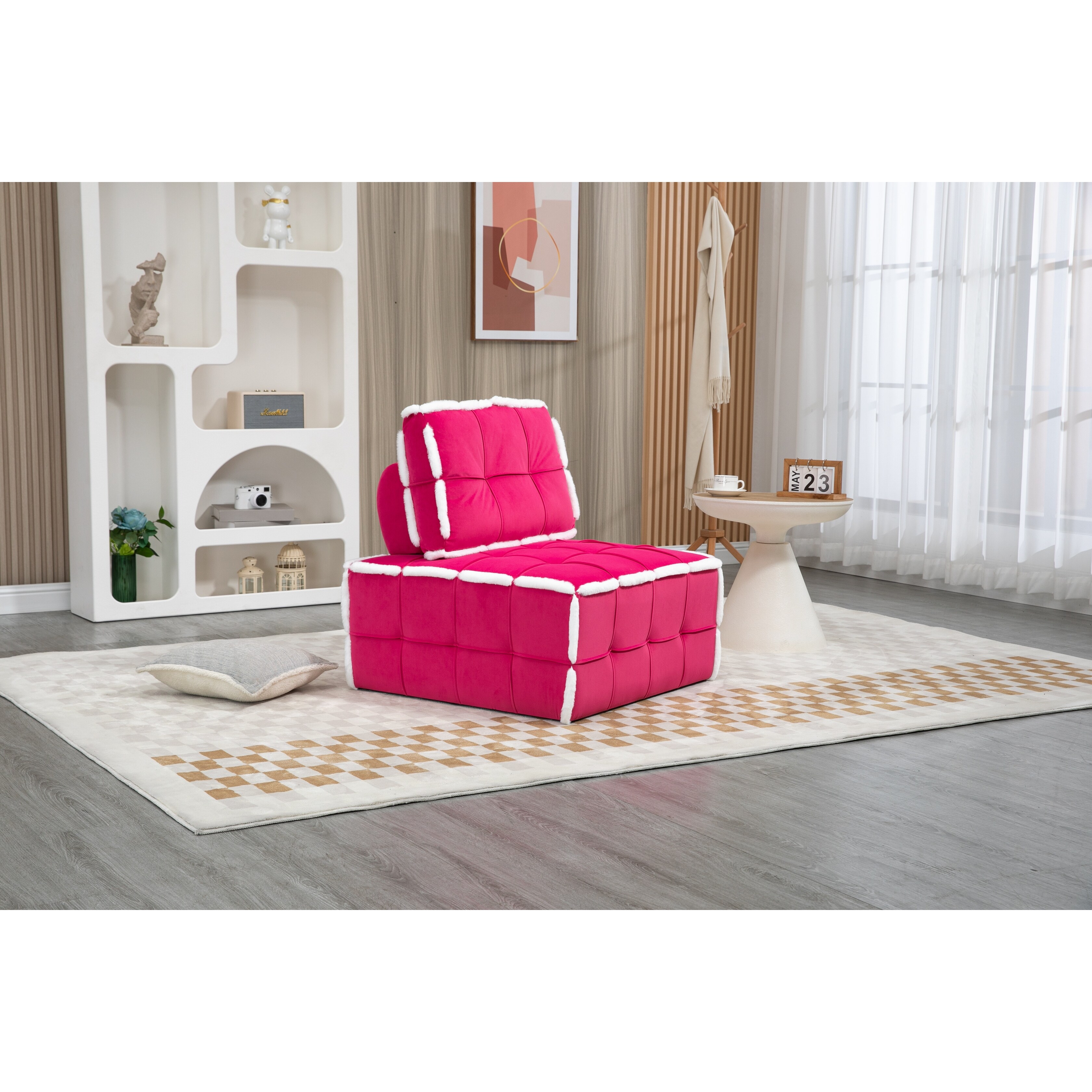 Lazy Sofa Lounge Chair Upholstered Deep Seat Armless Oversized