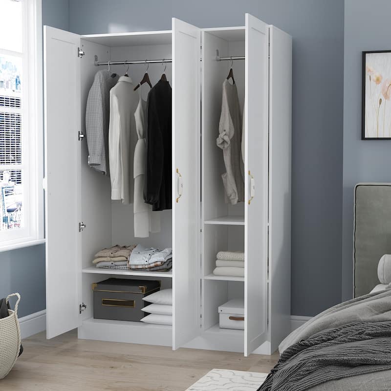 47.2"W Contemporary Modern Freestanding Wardrobe Armoire Closet