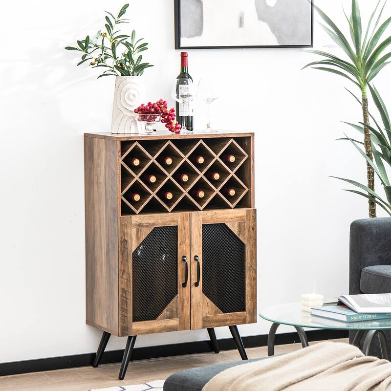 Costway 2-Door Kitchen Storage Bar Cabinet Buffet Sideboard w/ Wine - See Details