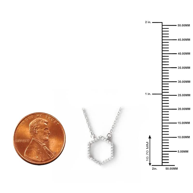 1/10ct Diamond Geometric Pendant Necklace in Silver for Women