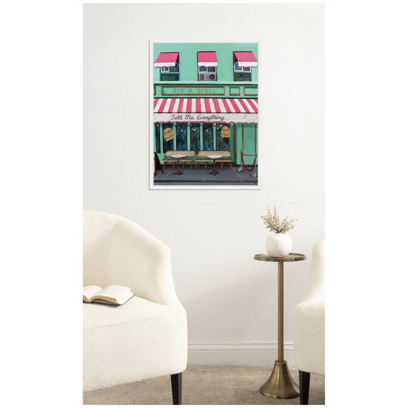 Kate and Laurel Sit A Spell by Krista V. Allenstein Framed Canvas Wall Art Print