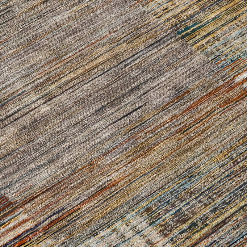 Machine Washable Indoor/Outdoor Contemporary Geo Chantille Rug