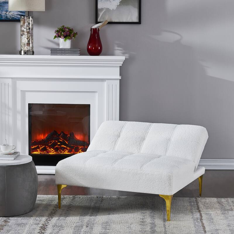 Chenille Single Modular Sofa Bed with Solid Wood Frame for Living Room