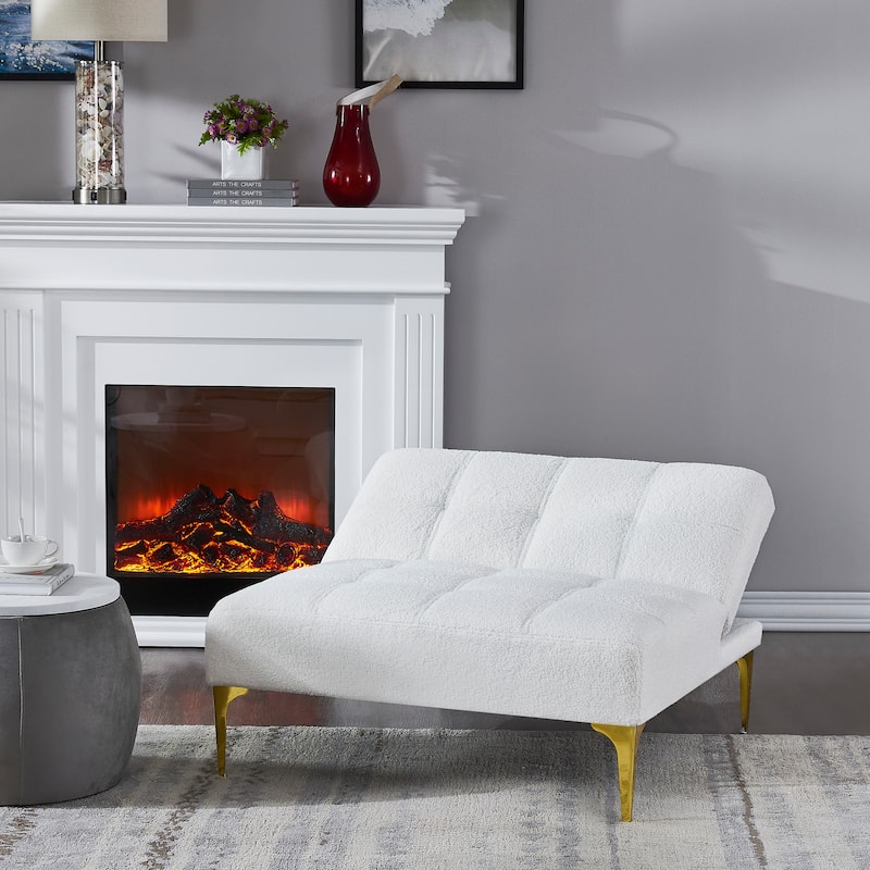 Convertible single sofa bed futon with gold metal legs