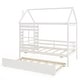 preview thumbnail 6 of 19, Twin House Bed Frame with Trundle Wooden Platform for Kids Bedroom
