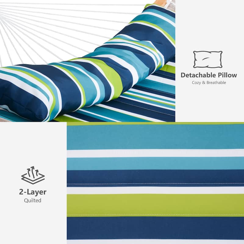 2-person Outdoor Hammock with Stand & Pillow