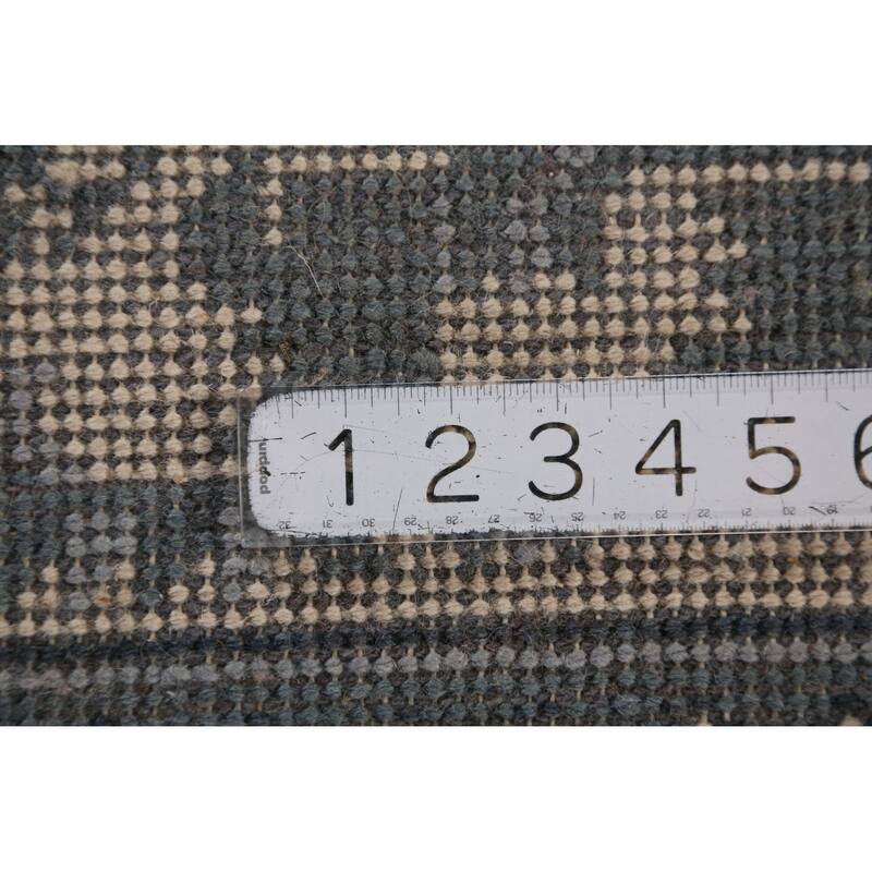 Art Deco Indian Square Rug Hand-Knotted Wool Carpet - 8'1" x 7'11"