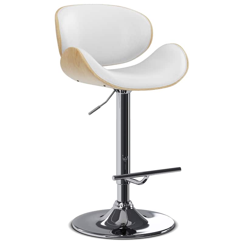 WYNDENHALL Avondale Mid Century Modern Bentwood Adjustable Swivel Bar Stool