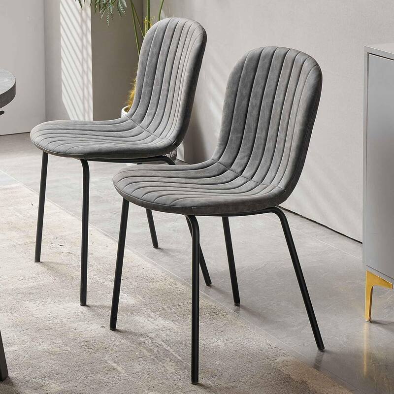 Howtai Upholstered Dining Chairs,Vintage PU Leather Accent Side Chairs