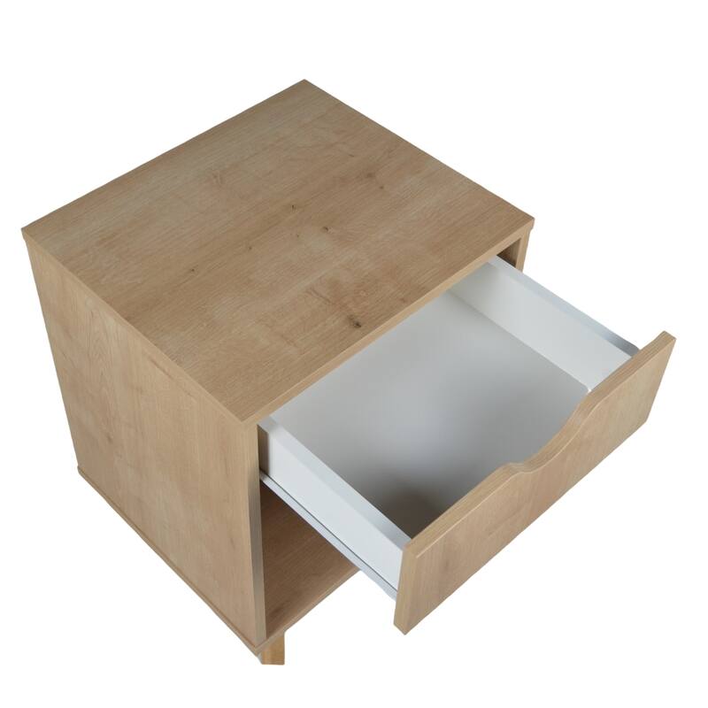 24-Inch Wood 2-Drawer Nightstand Modern Bedside or End Table with Storage