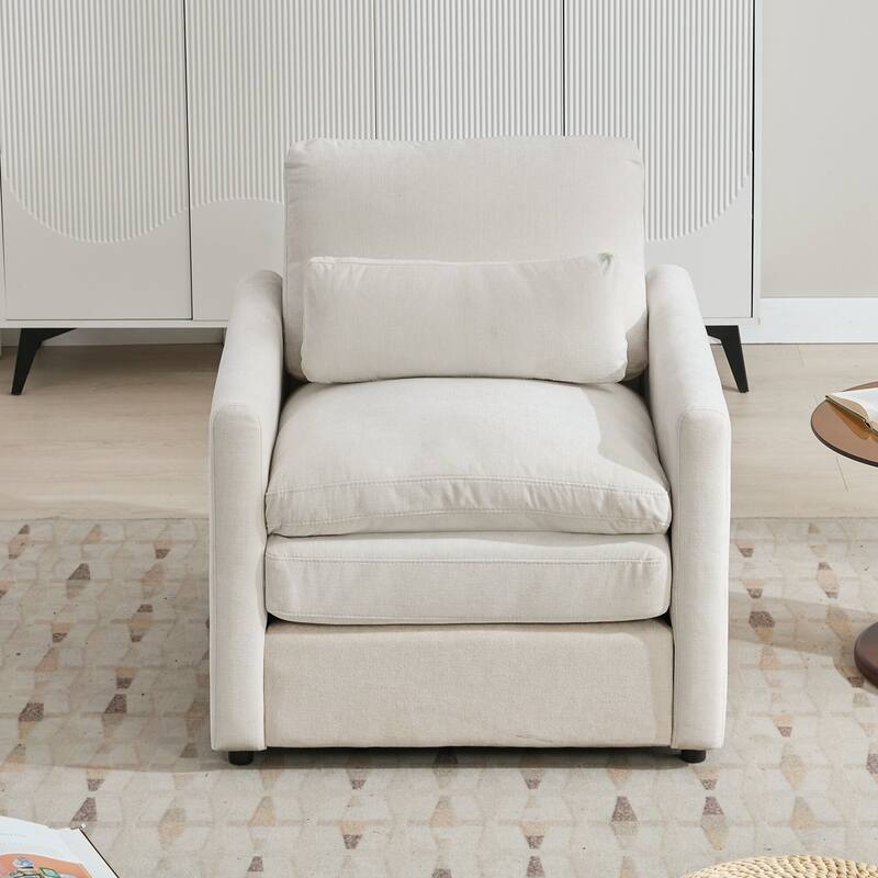 Upholstered Armchair Oversized Comfy Cloud Sofa Double Cushion Single Sofa Plush Cushion Armchair for Living Room