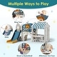 preview thumbnail 11 of 12, 10 in 1 Toddler Slide with Basketball Hoop, Outdoor Slide for Toddlers Age 1-3 with Kid Playhouse