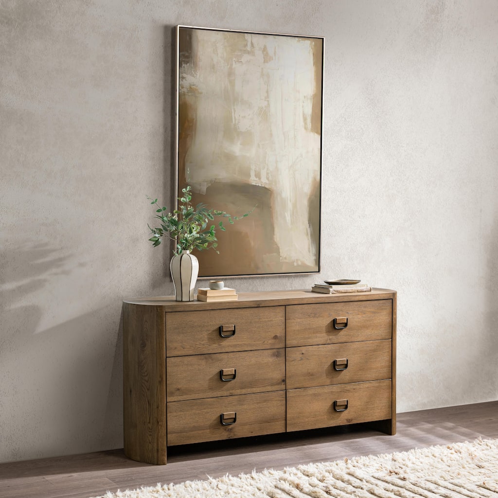 Classic Home Kyrie 6-Drawer Oak Veneer Dresser