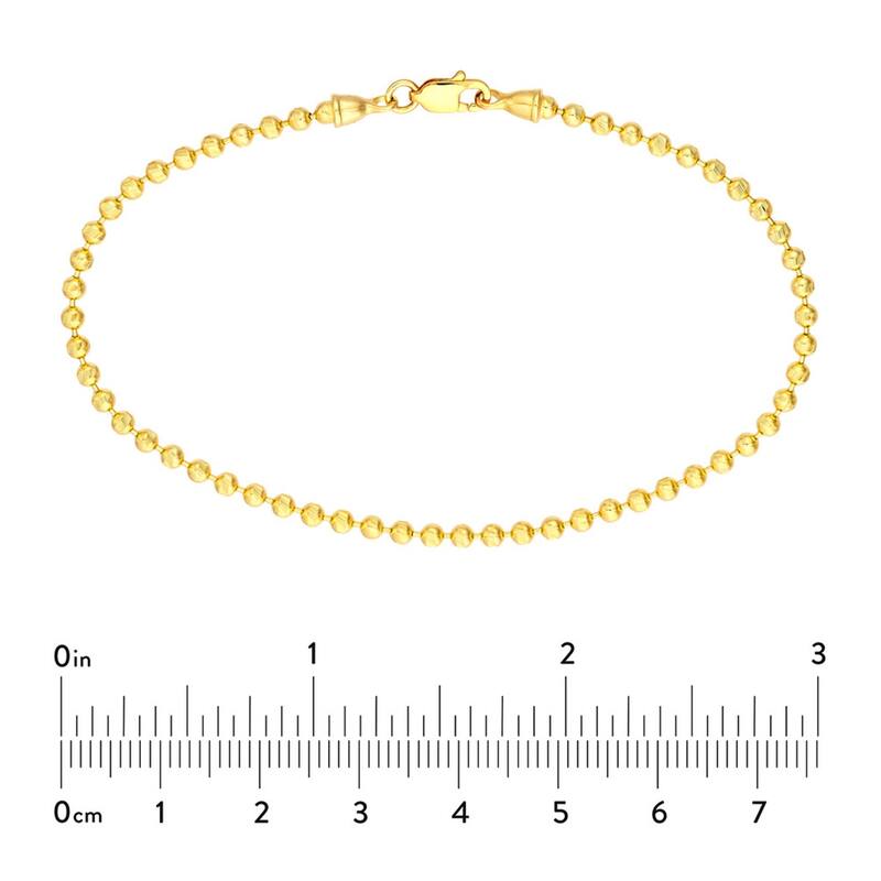 Marquee Jewels 14K Solid Yellow Gold Bead Bracelet