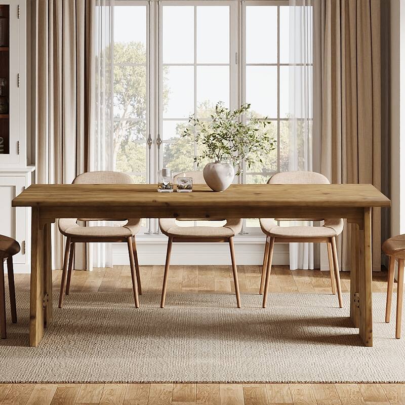 70.9" Solid Wood Dining Table, Kitchen Table for 6-8 with Unique Base