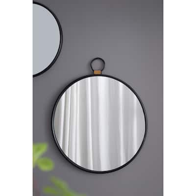 24" x 27" Wall Mirror with Black Frame, Contemporary Minimalist Accent Mirror for Living Room, Foyer, Entryway, Bedroom