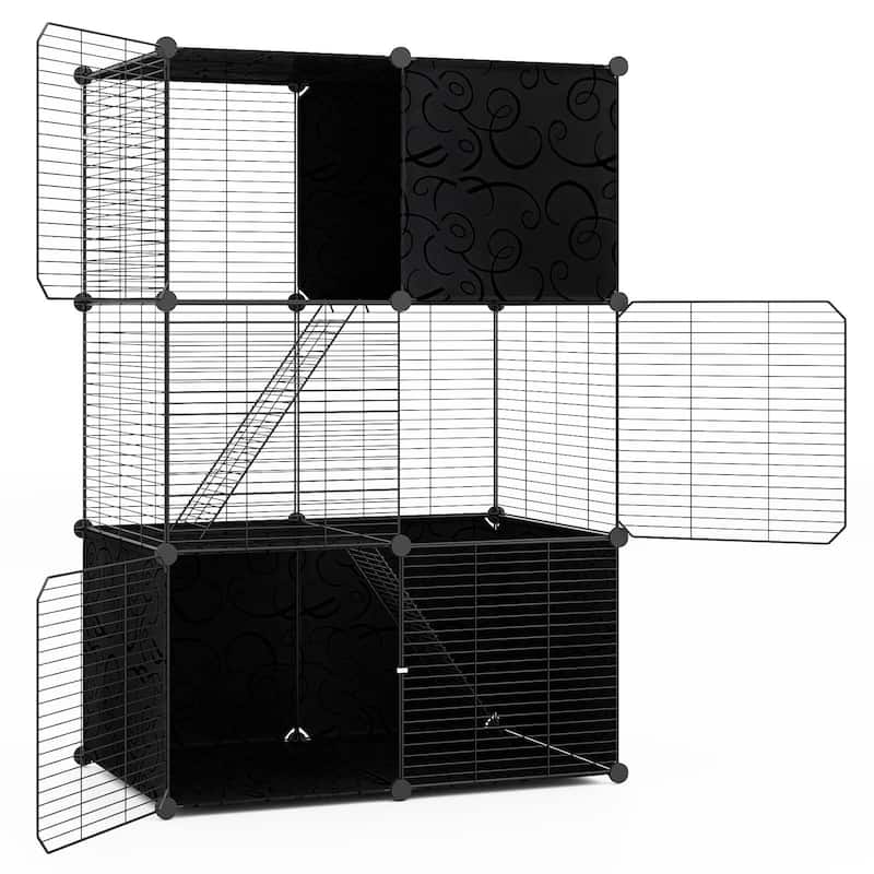Costway 3-Tier Indoor Metal Wire Kitten Enclosure with 2 Ramps, Pet - See Details