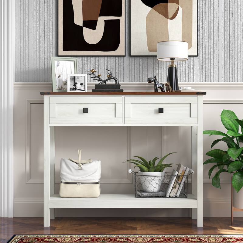Farmhouse Style Console Table for Entryway