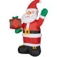 preview thumbnail 13 of 14, Fraser Hill Farm 10-Ft. Tall Santa Claus Holding a Gift, Blow Up Inflatable with Lights and Storage Bag