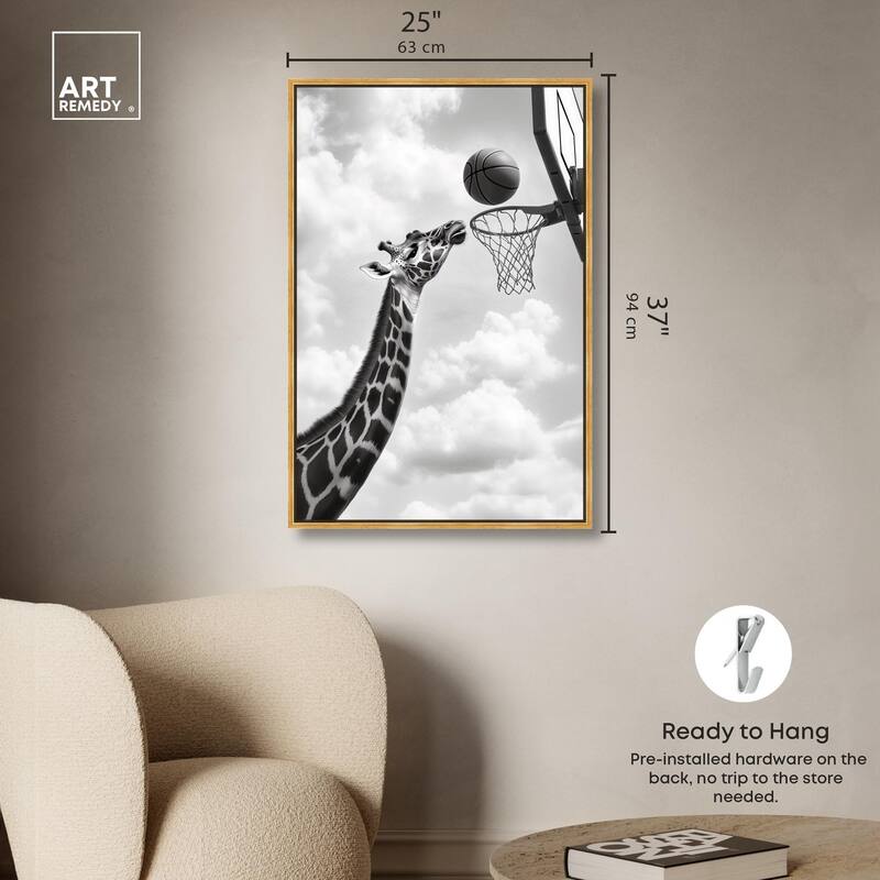 Giraffe Hoops Canvas by Art Remedy