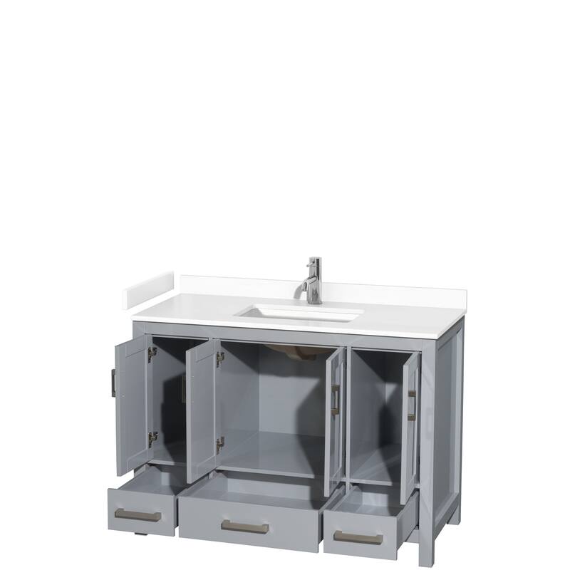 Sheffield Single Bathroom Vanity Set, Cultured Top, No Mirror