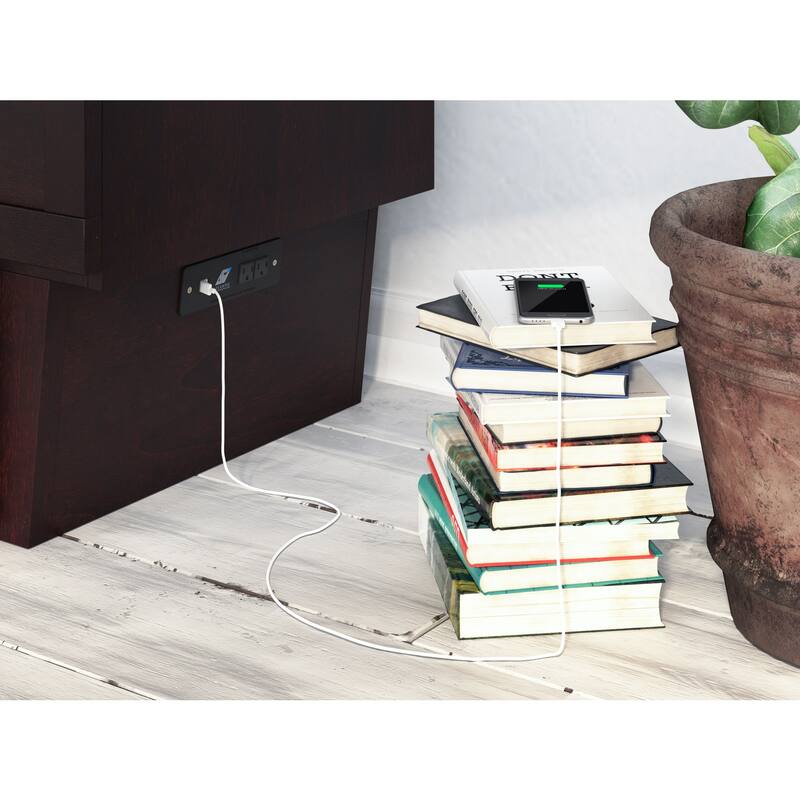 Murphy Bed Chest with Mattress & Charger - Space Saving Furniture, Espresso Finish, Queen Size