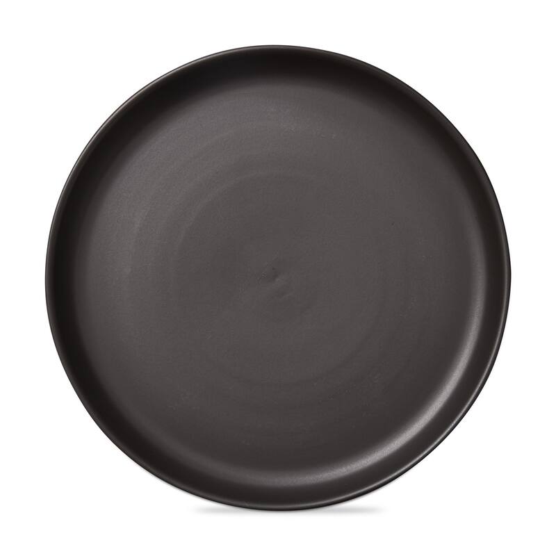 Logan Dinner Plate Stoneware Dishwasher Safe Black, 11 inch.