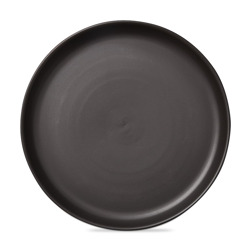 Logan Dinner Plate Stoneware Dishwasher Safe Black, 11 inch.
