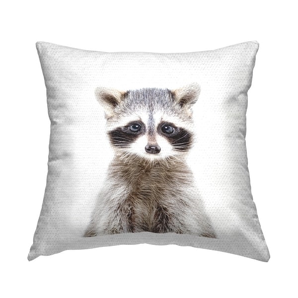 slide 2 of 7, Stupell Baby Raccoon Face Wildlife Animal Printed Outdoor Throw Pillow Design by Katherin Pienaar