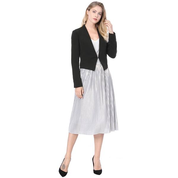 Shop Unique Bargains Women Collarless Work Office Business Casual