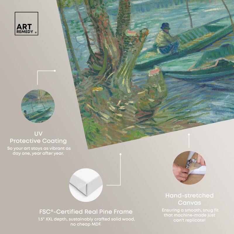 Fishing in Spring Canvas by Art Remedy, Gallery Wrapped