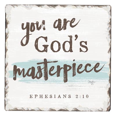 Counterart Absorbent Stone Coasters - Masterpiece - Set of 4 - 4x4x1.117