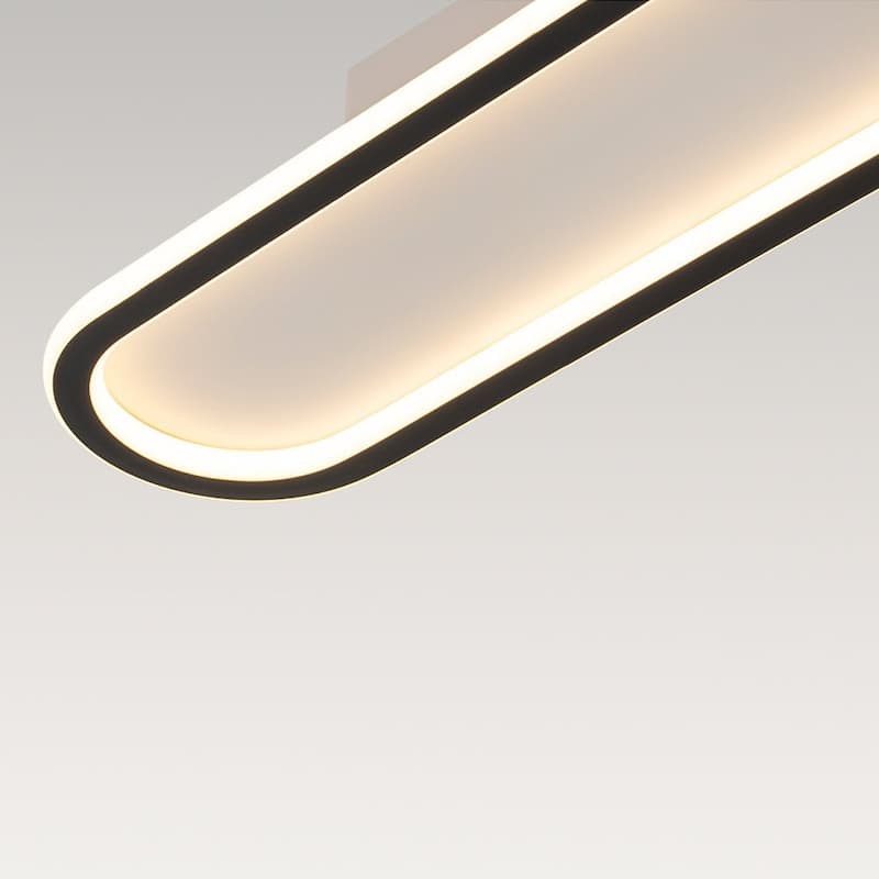 Contemporary Linear Oval LED Semi Flush Mount - 39in 3000K