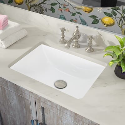 Highpoint Collection Rectangle Ceramic Undermount Vanity Sink
