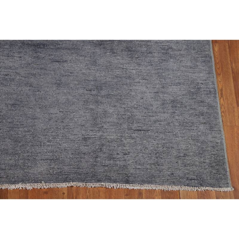 Blue Gabbeh Modern Area Rug Handmade Wool Carpet - 7'11"x 9'10"
