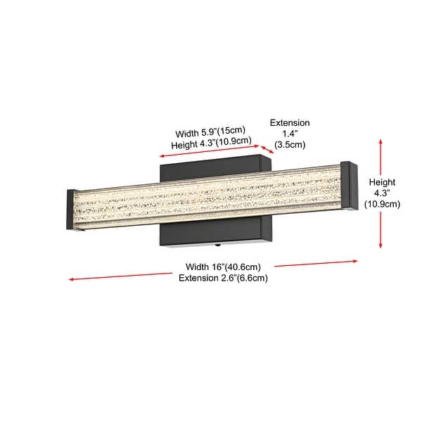 dimension image slide 1 of 2, Archer LED Wall Sconce