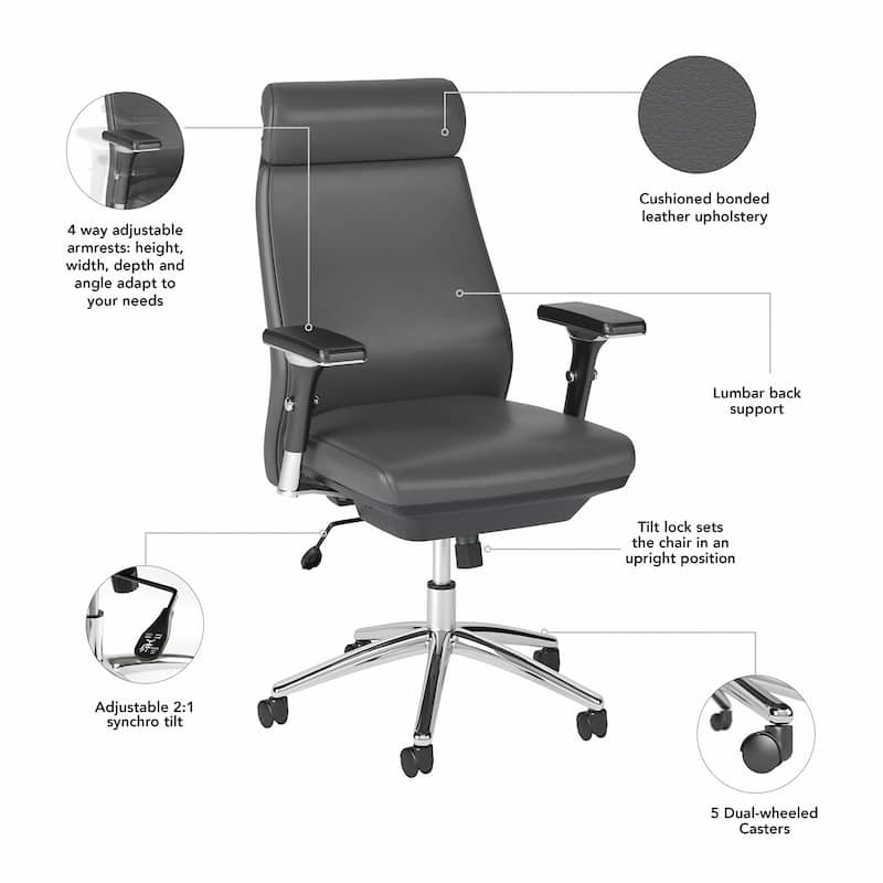 Bush Business Metropolis High Back Leather Executive Office Chair