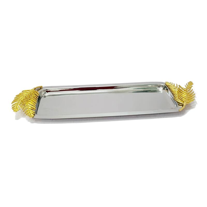 Rectangular Tray with Gold Fern: 15x6"