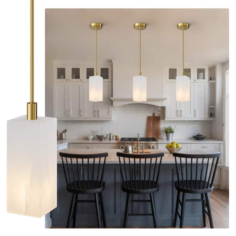 FTL Alabaster Pendant Lights Kitchen Island Gold Marble Hanging Light