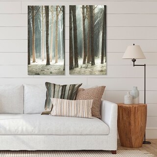 Designart "Maritime Pine Tree Forest with Rays" Forest Canvas Wall Art ...