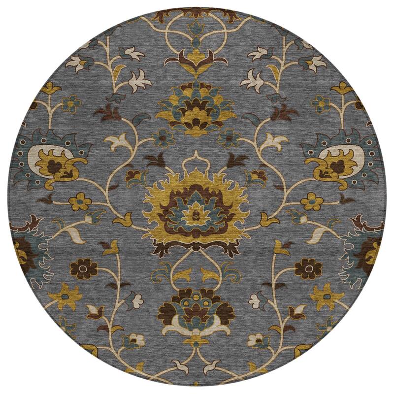 Machine Washable Indoor/ Outdoor Traditional Luna Chantille Rug