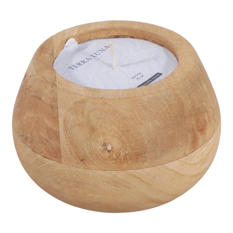Decorative Vanilla Scented Mango Wood Bowl Candle