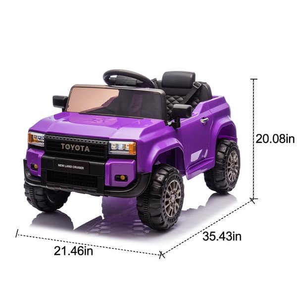 dimension image slide 3 of 4, 12V Licensed Toyota LC250 Ride-On Car with Remote Control, Four-Wheel Suspension, Bluetooth,LED Lights,USB,Music for Kids 2-4