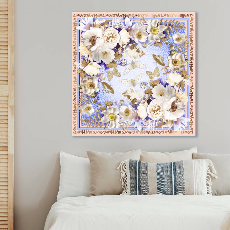 Wynwood Studio Canvas Fashion and Glam Garden Glamourous Blue and Modern & Contemporary Wall Art Canvas Print - 40 x 40