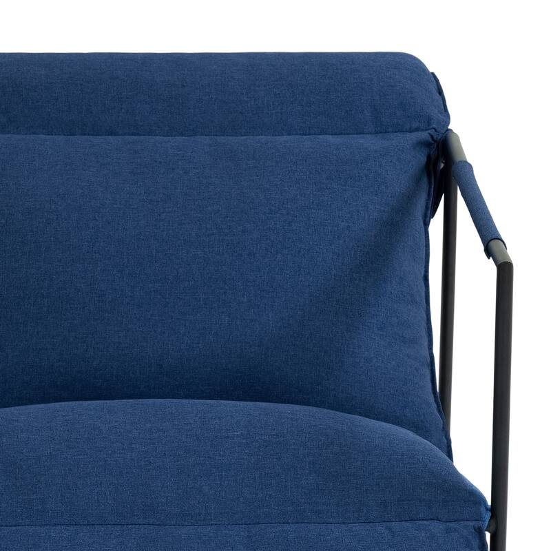 Metal Framed Sling Fabric Accent Chair Set of 2