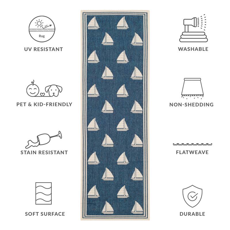 SAFAVIEH Courtyard Liljanka Indoor/ Outdoor Waterproof Patio Backyard Rug