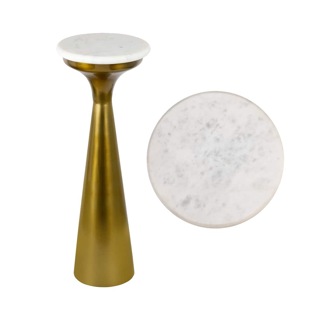 Vince 22.25" Drink Table with Marble Top, by JONATHAN Y