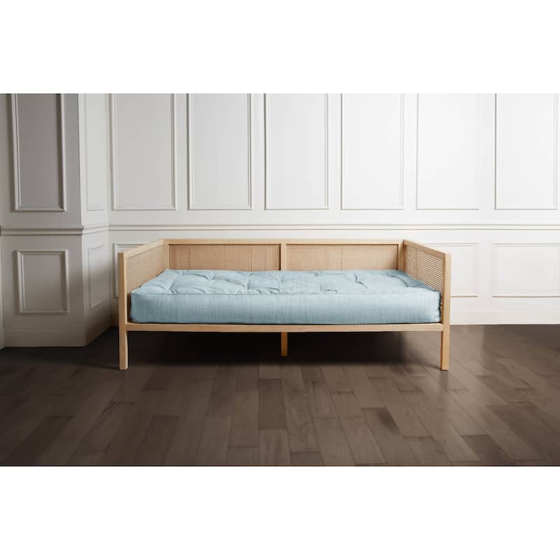 Sorra Home Corded Linen Texture Daybed Mattress (Mattress Only) - Light Blue/ 75 x 38 x 5 in - Twin