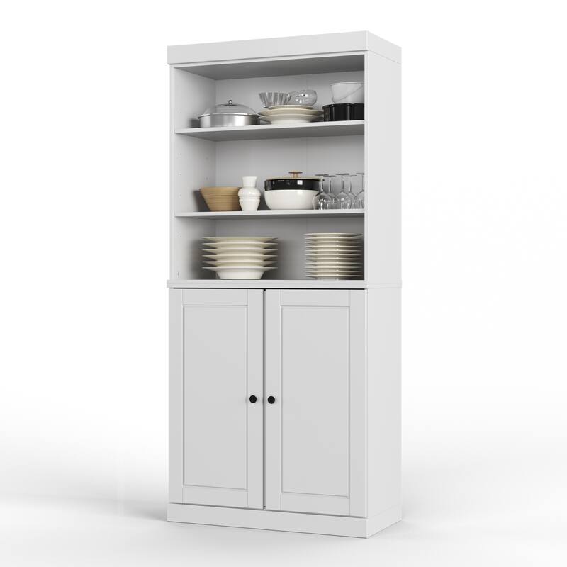 100% Solid Wood 32" Kitchen Pantry Cabinet with 2 Doors by Palace Imports